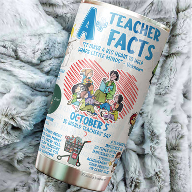 Teacher Fact Tumbler - Teacher Coffee Tumbler - Gifts For Teacher - Teacher Gifts For Coworker, Colleagues, Men, Women - Tumbler 20
