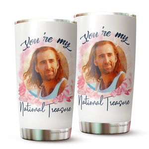 Nicöläs Lovers Cäge You're My National Treasure Ceramic Gifts Novelty Tumbler 20Oz - Present Ideas for Male, Female, Bosses, Coworkers, Colleagues - Gifts for Birthday, Christmas, Valentine, Anniversary