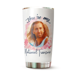Nicöläs Lovers Cäge You're My National Treasure Ceramic Gifts Novelty Tumbler 20Oz - Present Ideas for Male, Female, Bosses, Coworkers, Colleagues - Gifts for Birthday, Christmas, Valentine, Anniversary