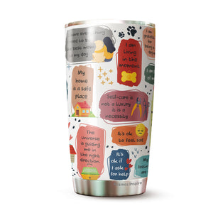 Dog Mom Daily Affirmations Pack 1 Tumbler 20oz - Dog Mommy Tumbler - Best Dog Mom Tumbler - Dog Lovers Tumbler - Birthday's Present for Dog Lovers - Gift from Friends, Husband, Boyfriend