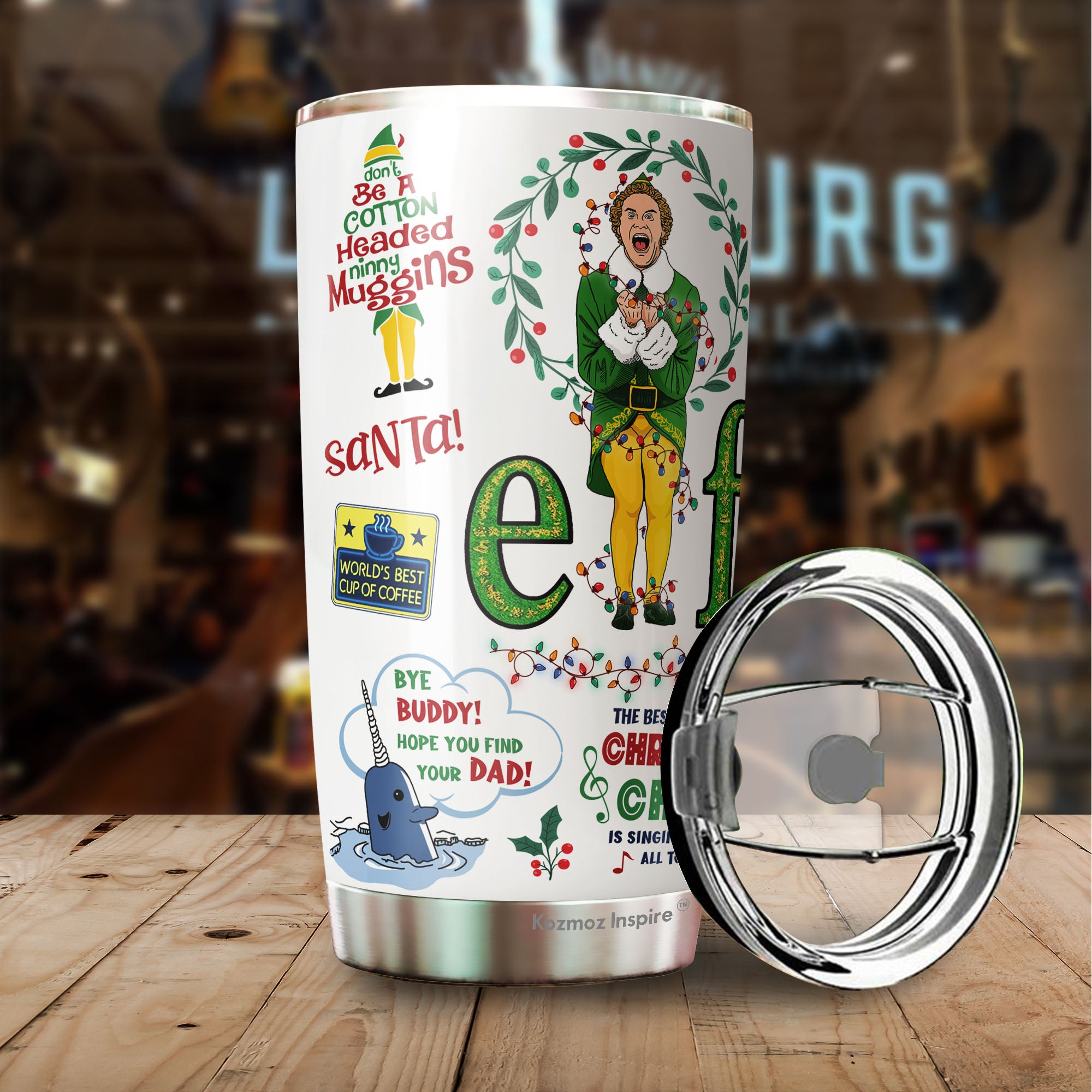 Elf skinny tumbler, Buddy the elf, 20 oz skinny tumbler, Christmas movie,  elf