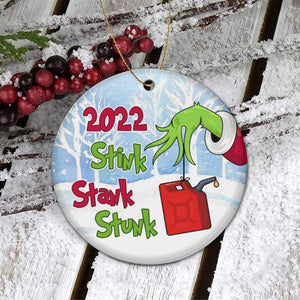 Christmas Tree Home Decor Ornaments - 2022 Stink Stank Stunk Ceramic Ornament - Xmas Tree Hanging Ornament Decorations