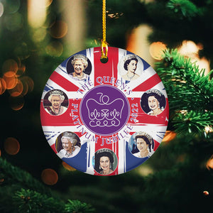 2022 Platinum Jubilee Christmas Ornament - Queen Elizabeth II Platinum Jubilee Commemorative - The Queen's Platinum Jubilee Emblem - Merry Christmas Tree Decoration Xmas Ceramic Ornaments