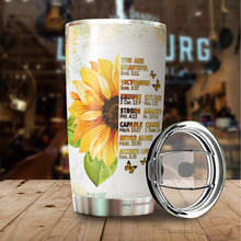 Load image into Gallery viewer, Gifts For Women - Sunflower Tumbler 20 Oz - You Are Inspiration You Are Beautiful Bible Verse Travel Mug For Best Friend Gifts - Women Gift For Christmas Holiday - Gifts For Mom, Aunt, Sister