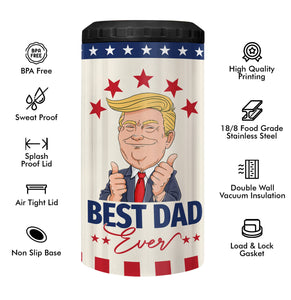 Best Dad Ever Gifts - Fathers Day Gift - Dad Gifts From Daughter Son - Gifts For Dad On Fathers Day Christmas - 4-in-1 Dad Tumbler Gifts 12oz Dad Fuel Can Cooler Tumblers Travel Mug Cup
