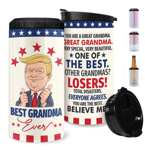 Best Grandma Ever Can Cooler Tumbler - Beverage Insulated Holder - 12oz Can Cooler Tumblers Travel Mug Cup Gift - Insulated Can Coozie Mug Christmas, Birthday, Gifts for Grandmas from Grandchildren