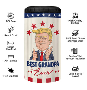 Best Grandpa Ever Can Cooler Tumbler - Great Grandpa 4-in-1 Tumbler Gifts - Grandpa Gifts on Birthday Christmas - Grandfather Gift Ideas Present For Best Granddad 12oz Fuel Can Cooler Travel Mug