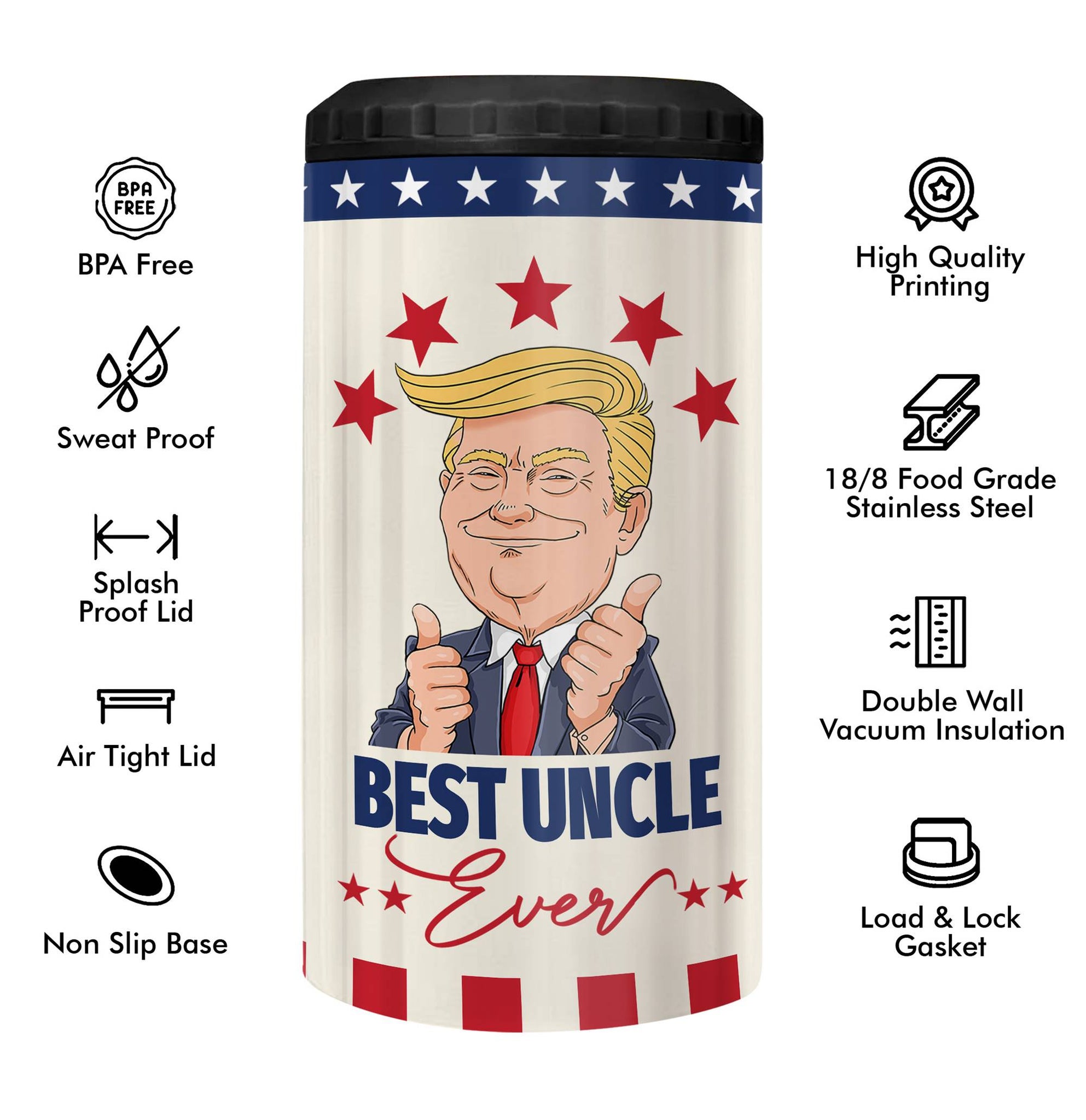 Best Uncle Ever Can Cooler Tumbler 12Oz - 4-in-1 Aunt And Uncle Christ –  Kozmoz Inspire