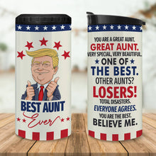 Load image into Gallery viewer, Best Aunt Ever Can Cooler Tumbler Travel Mug - 12Oz Gifts For Aunt Gifts From Niece And Nephew - Mothers Day Gift For Aunt Christmas Gifts For New Aunt - Valentines Day Gifts For Aunt New Auntie Gifts