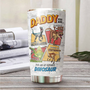 Gifts For Dad - Daughter, Son Gift For Father - Best Dad Ever Gifts on Christmas Birthday - Daddysaurus Stainless Steel 20oz Tumbler For Dad, Father, New Dad, Step Dad, Bonus Dad