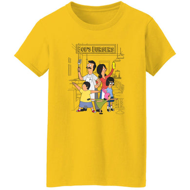 220418313 Bob's Burgers Belcher Hero Pose T-Shirt 220418313 G500L Ladies' 5.3 oz. T-Shirt