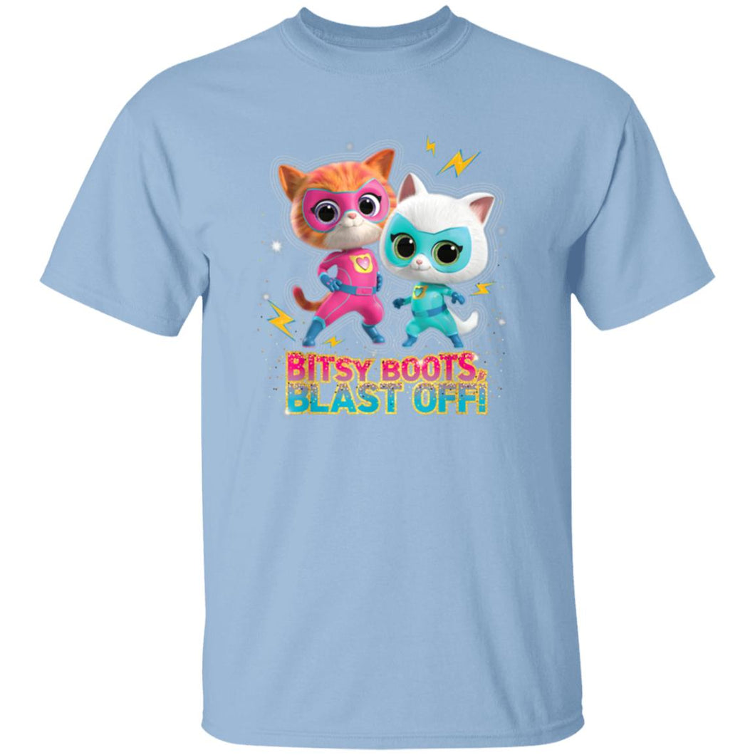 230214311 Gearment - Disney Junior SuperKitties Ginny and Bitsy Boots Blast Off! T-Shirt G500B Youth 5.3 oz 100% Cotton T-Shirt