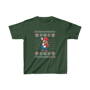 220920706-1 Mario Xmas, Merry Christmas, ugly Christmas forest youth Tshirt