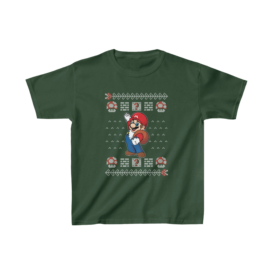 220920706-1 Mario Xmas, Merry Christmas, ugly Christmas forest youth Tshirt