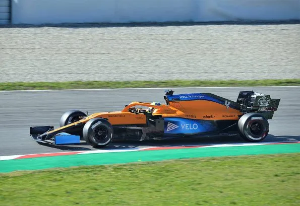 Lando Norris driving the McLaren MCL35 during the 2020 pre-season test.