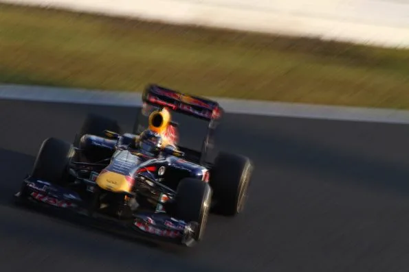 Sebastian Vettel driving Red Bull Racing F1 car at 2011 Japanese GP Suzuka Circuit