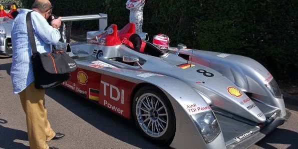 2006 Audi R10 TDI diesel Le Mans prototype running at Goodwood