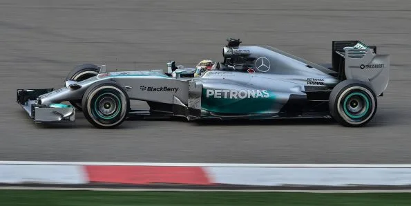 Lewis Hamilton driving the Mercedes W05 at the 2014 Chinese Grand Prix