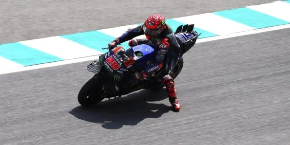 Fabio Quartararo riding the Monster Energy Yamaha YZR-M1 at the 2024 Malaysian Grand Prix