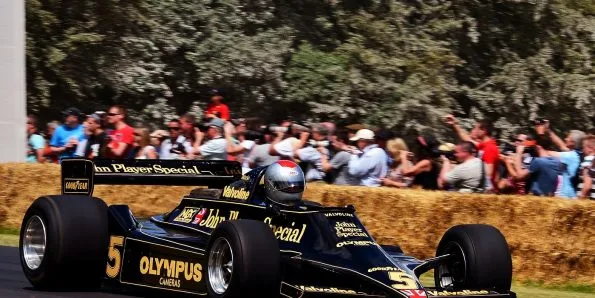 Mario Andretti's Lotus 79 in black and gold John Player Special livery at the Goodwood Festival of Speed