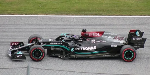 Lewis Hamilton driving the Mercedes W12 at the 2021 Austrian Grand Prix