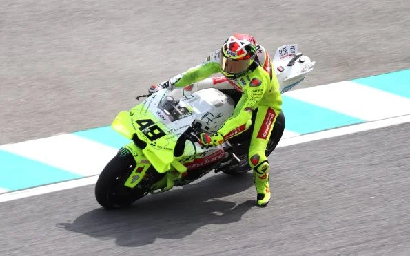 Pertamina Enduro VR46 Fabio Di Giannantonio racing the VR46 Ducati motorcycle in premier class