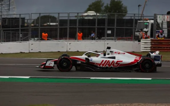 Haas VF-22 racing car driven by Kevin Magnussen during the 2022 season