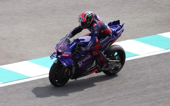 Pramac Racing Yamaha YZR-M1 motorcycle showcasing the team's new partnership beginning in 2025.