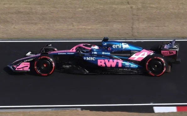 BWT Alpine Pierre Gasly driving with Mercedes power units during practice at the Japanese Grand Prix