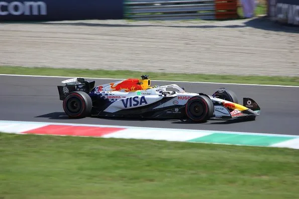 Isack Hadjar driving the Racing Bulls VCARB 02 during free practice at the 2025 Italian Grand Prix