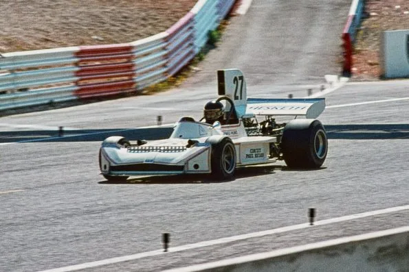 James Hunt driving the Hesketh-entered March 731 at the 1973 French Grand Prix