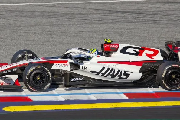 Oliver Bearman driving his number 87 Haas at the 2026 Austrian Grand Prix weekend