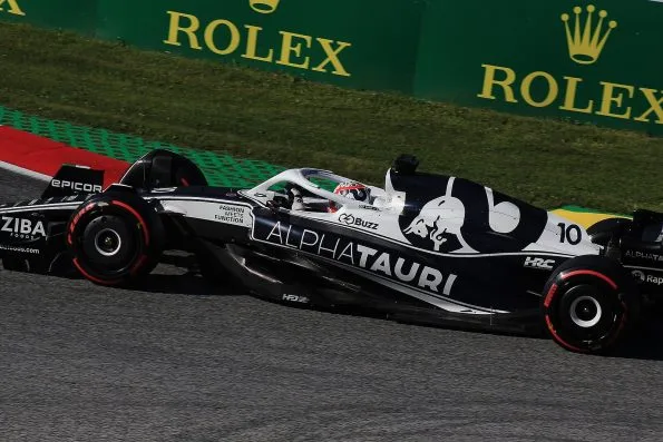 Pierre Gasly driving his number 10 AlphaTauri at the 2022 Austrian Grand Prix weekend