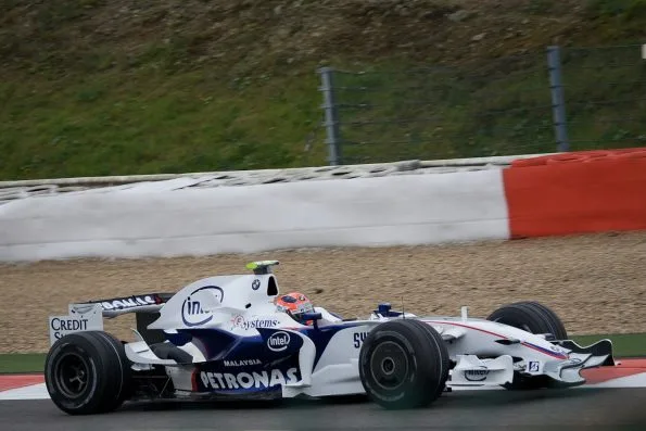 Robert Kubica driving for BMW Sauber at the 2008 Belgian Grand Prix