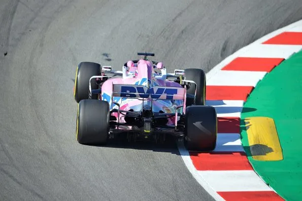 Sergio Pérez's Racing Point RP20 during Formula 1 pre-season testing in 2020.