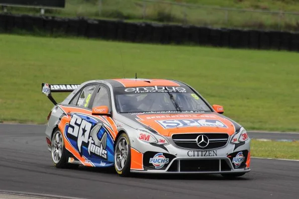 The Erebus Motorsport Mercedes-Benz E63 AMG V8 Supercar of Maro Engel at the 2013 V8 Supercars test day.