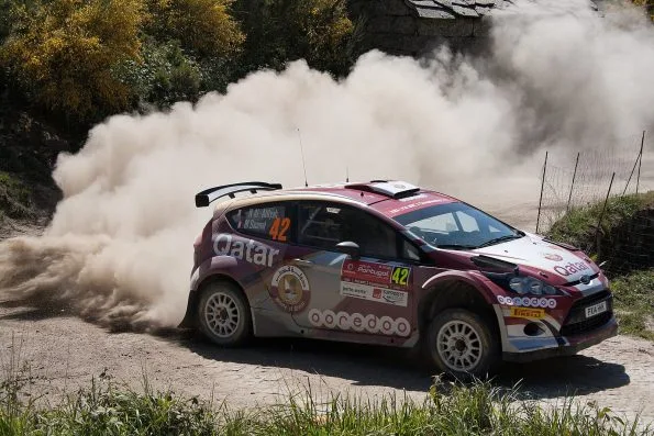 Nasser Al-Attiyah with his co-driver Mathieu Baumel in May 2015, the year of his second Dakar Rally victory.