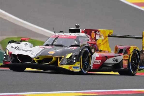 The number 20 BMW M Team WRT BMW M Hybrid V8 shared by Robin Frijns, René Rast and Sheldon van der Linde, in third practice for the 2026 6 Hours of Spa-Francorchamps.