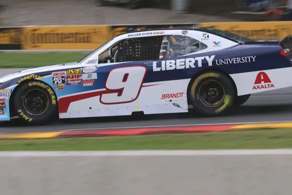 William Byron driving the No. 9 Chevrolet Camaro on track during the 2017 NASCAR Xfinity Series Johnsonville 180 at Road America.